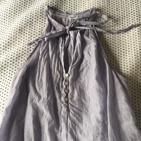 🇺🇸 SPLENDID XS Lavender Pinstripe A-line Tank Silk Cotton Lightweight - Picture 12 of 12